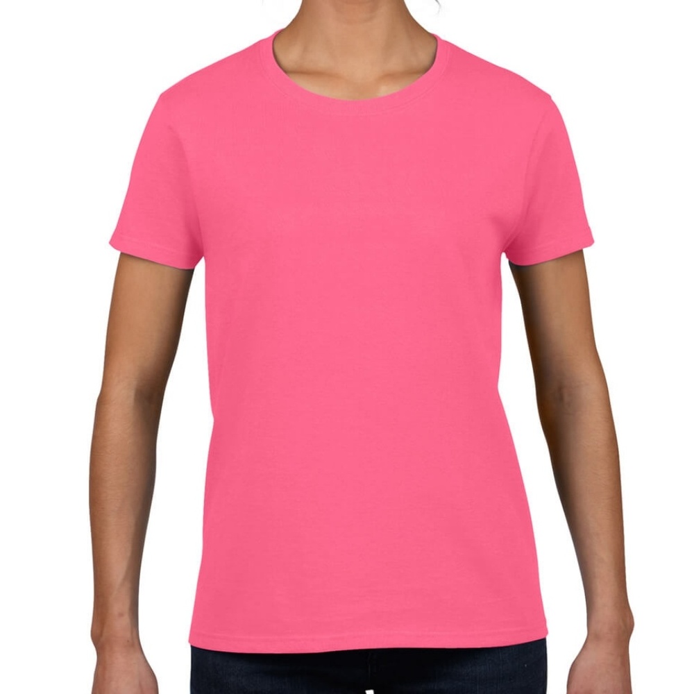 Gildan Plain Neon Pink T-Shirt